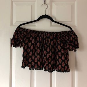 Top Shop Off the Shoulder Flower Blouse